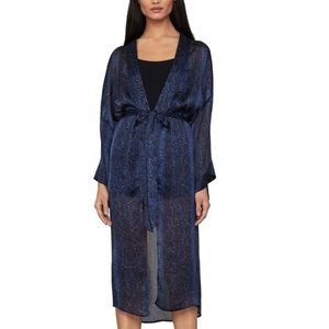BCBGMAXAZRIA Blue Snakeskin Robe